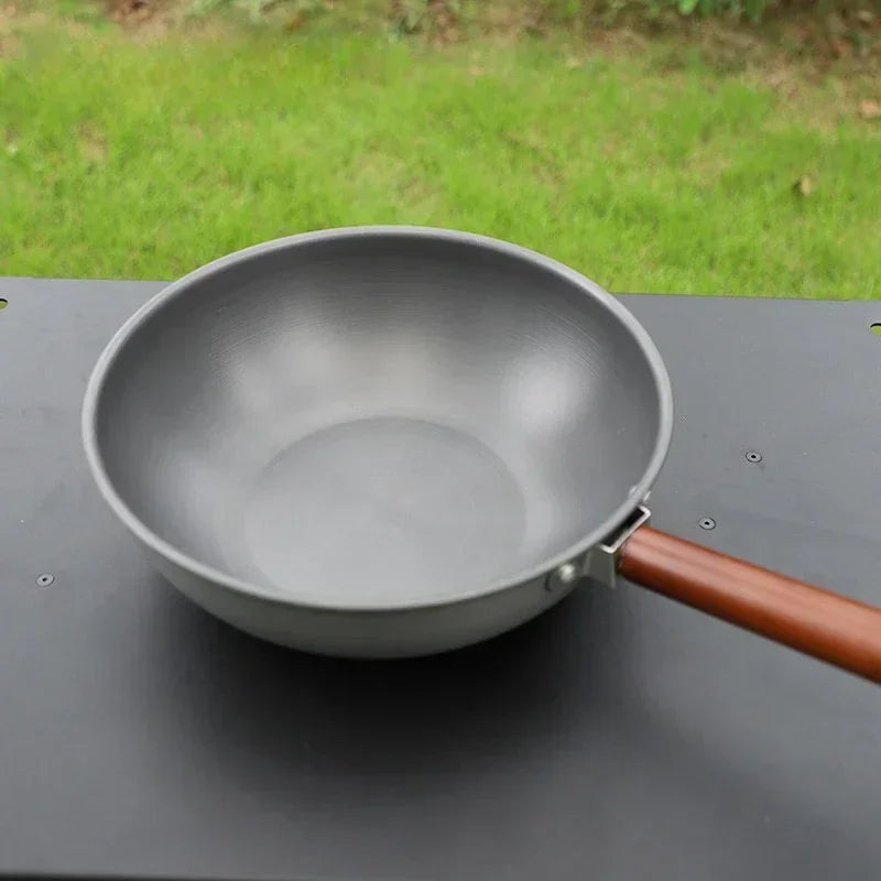Camping Frying Pan Folding Handle Dark Grey