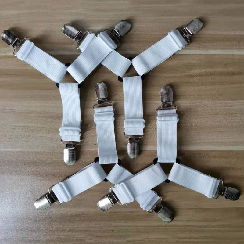 4Pcs/Set Elastic Bed Sheet Grippers Belt
