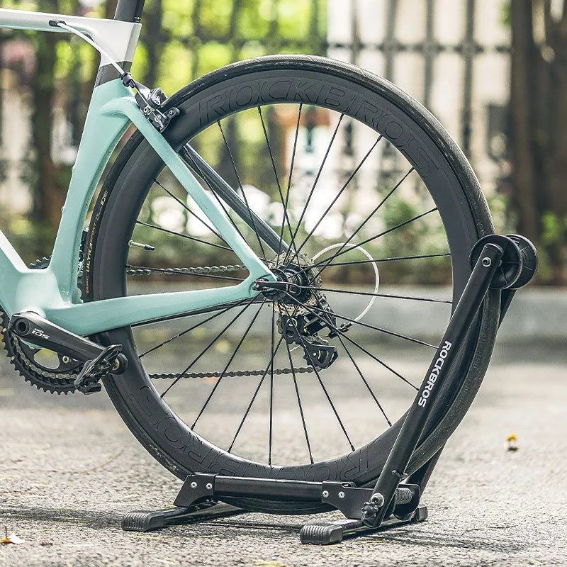 Foldable Indoor Bicycle Parking Rack Carbon Steel Floor Stand Black