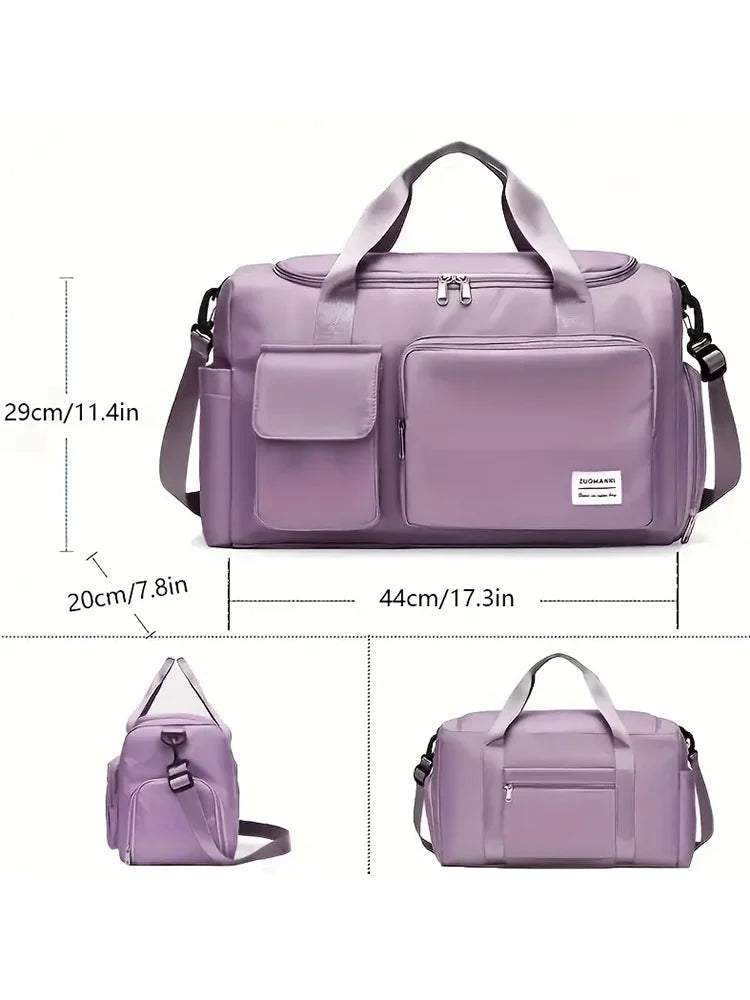 Womens Carry-On Travel Duffel Bag with Shoe Compartment