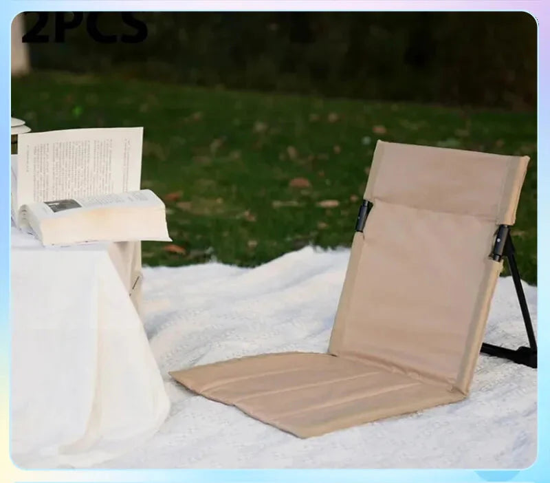 Foldable Camping Chair Cushion And Storage Bag Beige