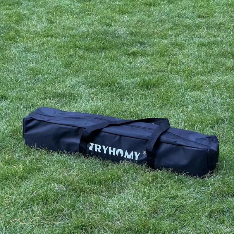 IGT 3-Unit Camping Table Portable Folding Aluminum Alloy BBQ Table Black