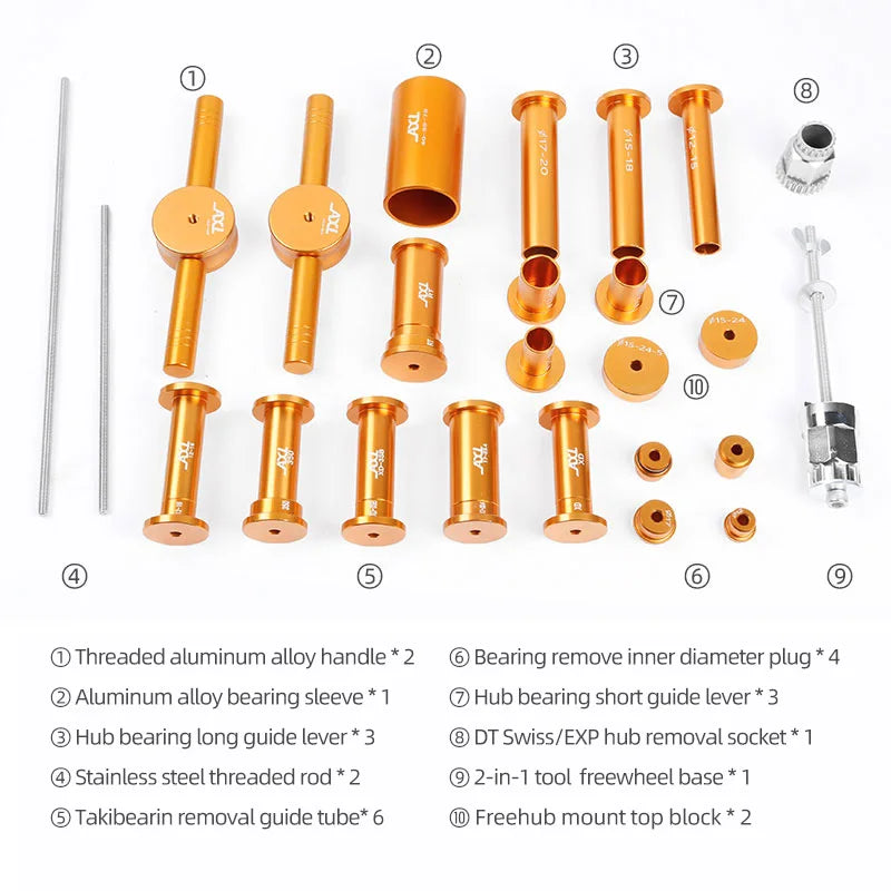 Bike Hub Bearing Installation Removal Tool Cassette Gold