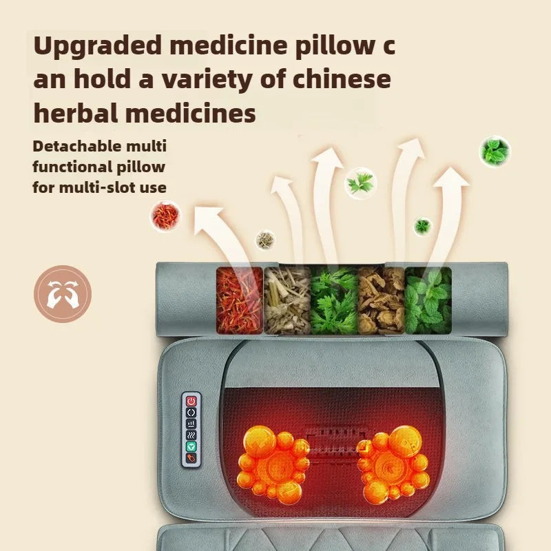 Electric Full Body Massage Mattress with Heat, Airbag, and Kneading Grey