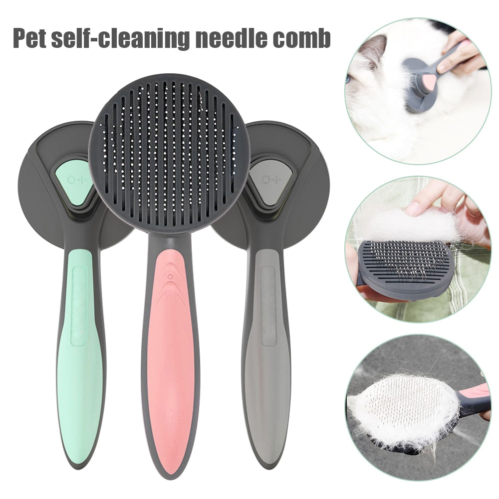 Cat Comb Dog Hair Remover Brush Pet Grooming Slicker Comb Removes Tangled  Self Cleaning Pet Supplies Accessories
