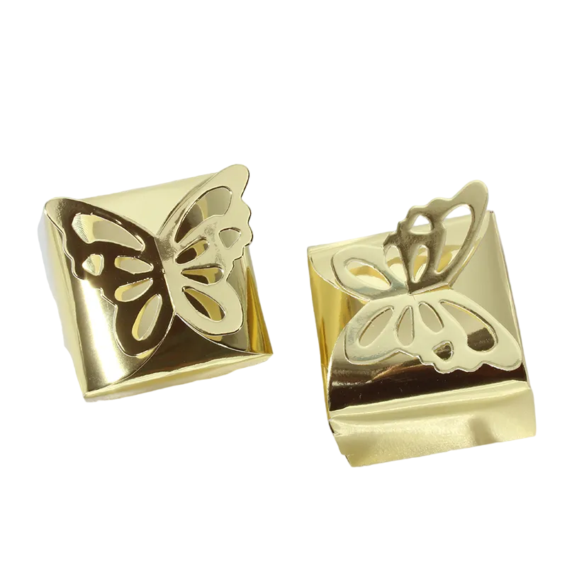 Glossy Gold Butterfly Candy Boxes