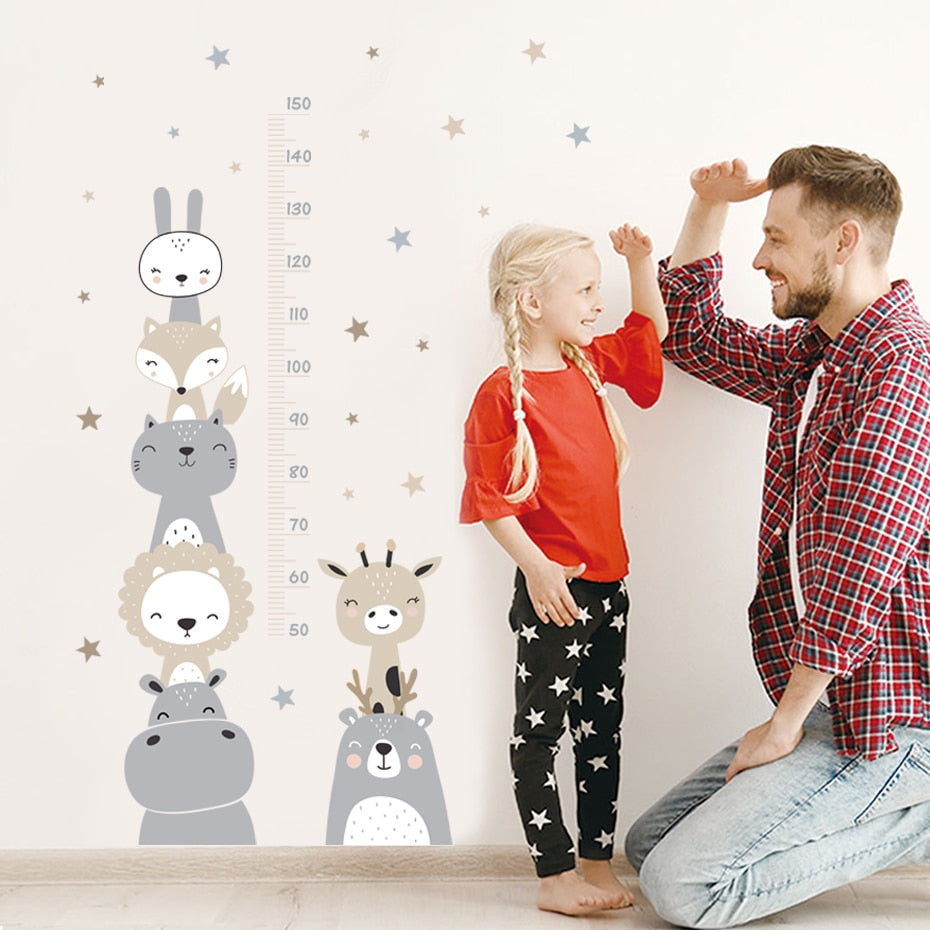 Baby Height Measurement Lion Animals Wall Sticker