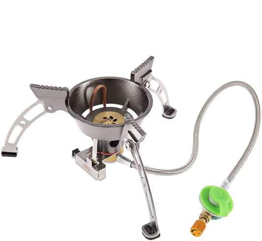 Windproof Camping Gas Stove with Piezo Ignition Grey