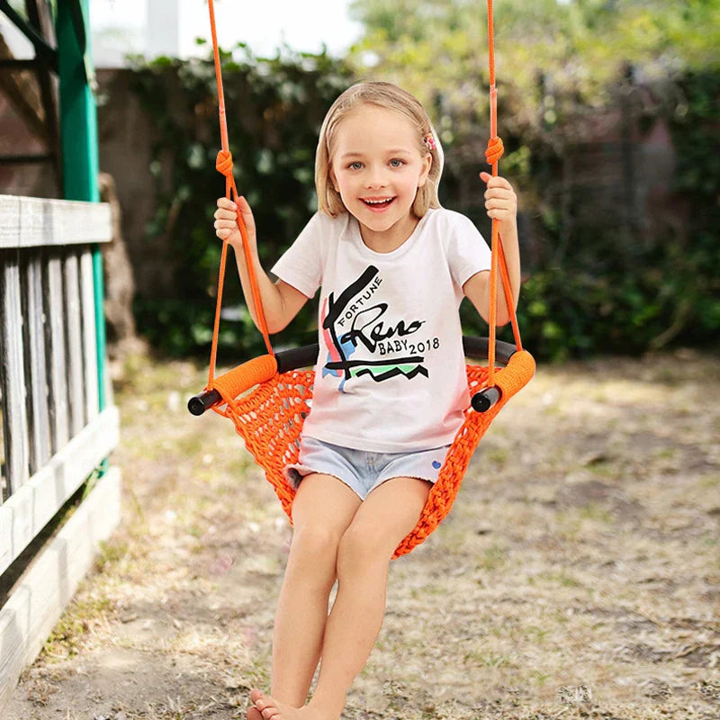 U-Shape Children's Swing - Indoor & Outdoor Hanging Chair | Adjustable Height & 360° Protection