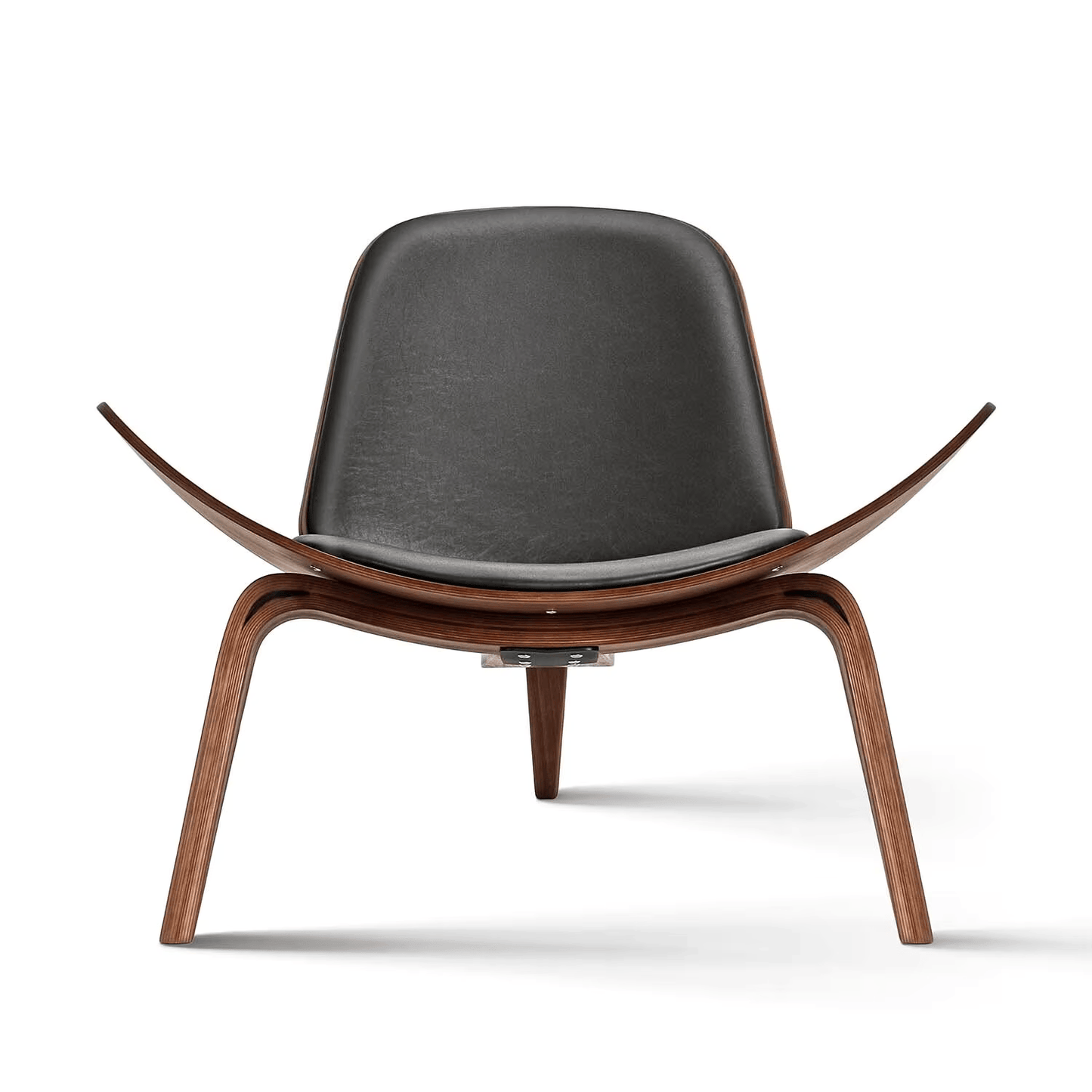 Mid-Century Modern Nordic Design Shell Chair in Black Walnut