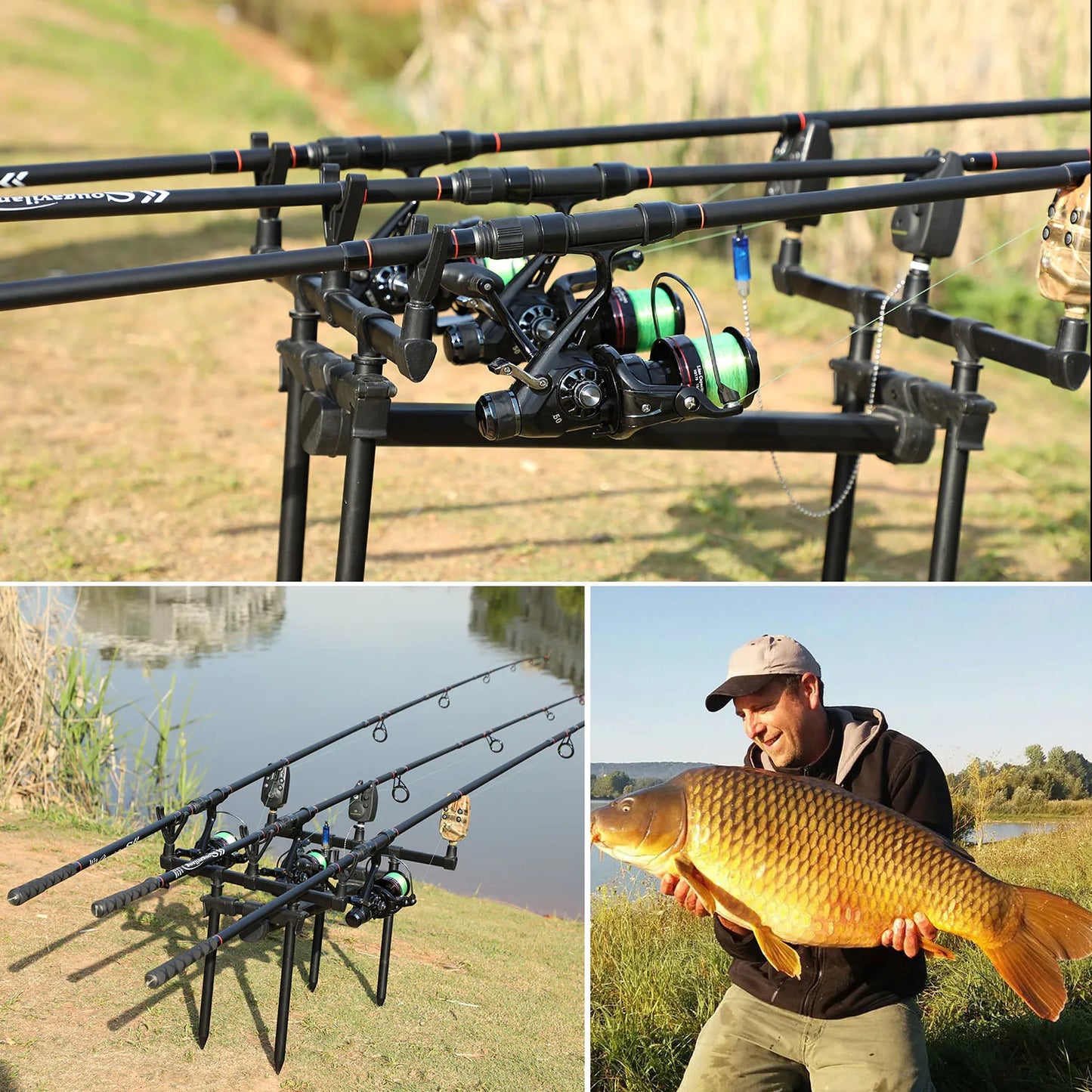 3.6M Portable Carbon Fiber Carp Spinning Rod Black
