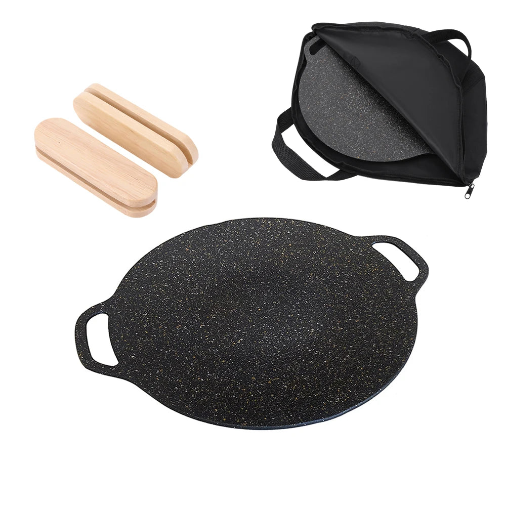 Non-Stick Camping Grilling Pan Black