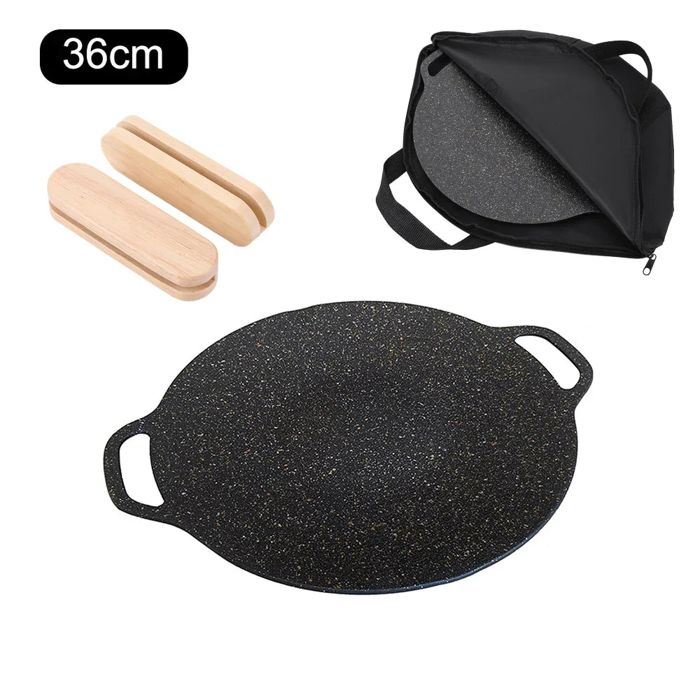 Non-Stick Camping Grilling Pan Black