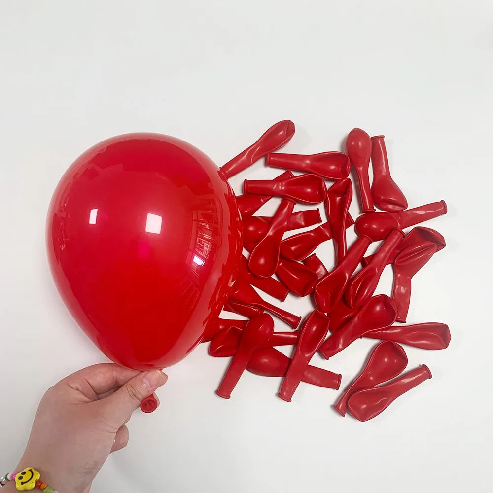 Red & Gold Balloon Arch Garland Kit with Metallic Gold Confetti Balloons