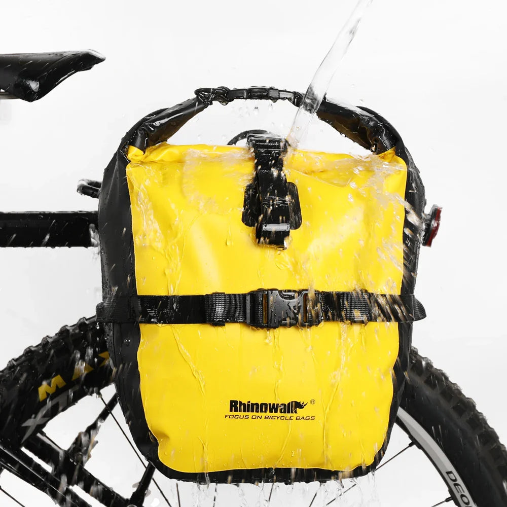 20L Rear Rack Bike Bag Waterproof Polyester Trunk Pannier Yellow