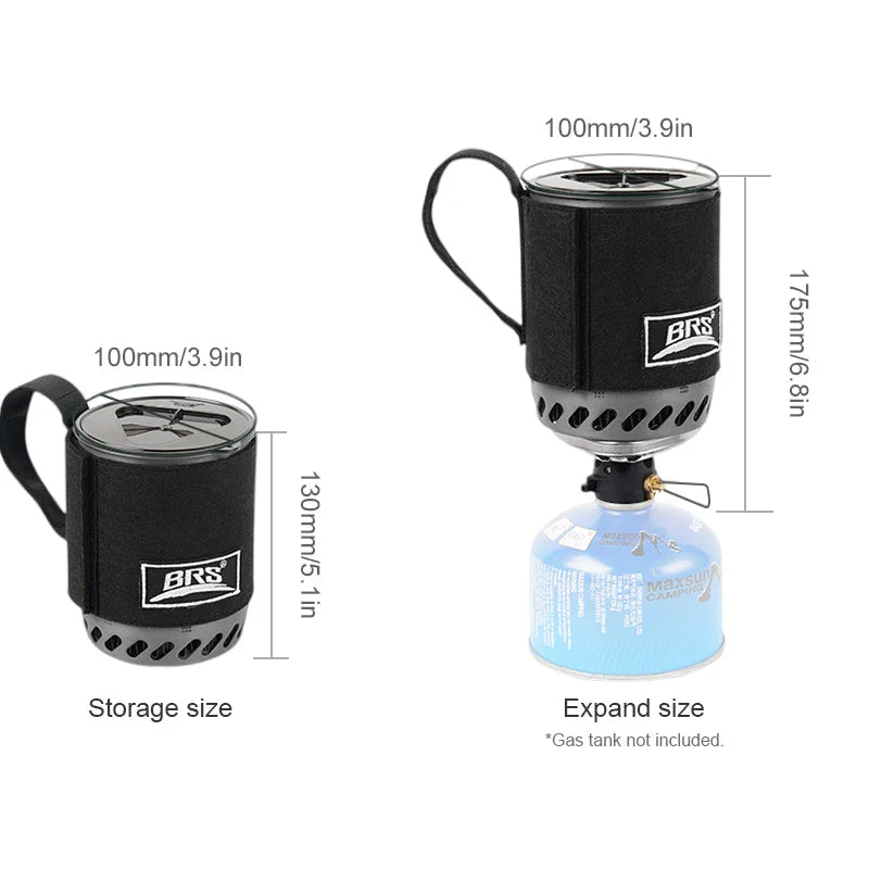 Boiler Camping Stove Kit Heat Pot And Burner System Black