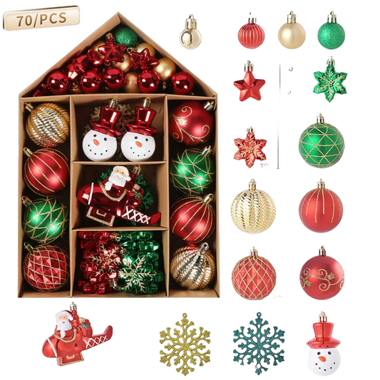 70Pcs/Box Christmas Tree Ball Ornaments