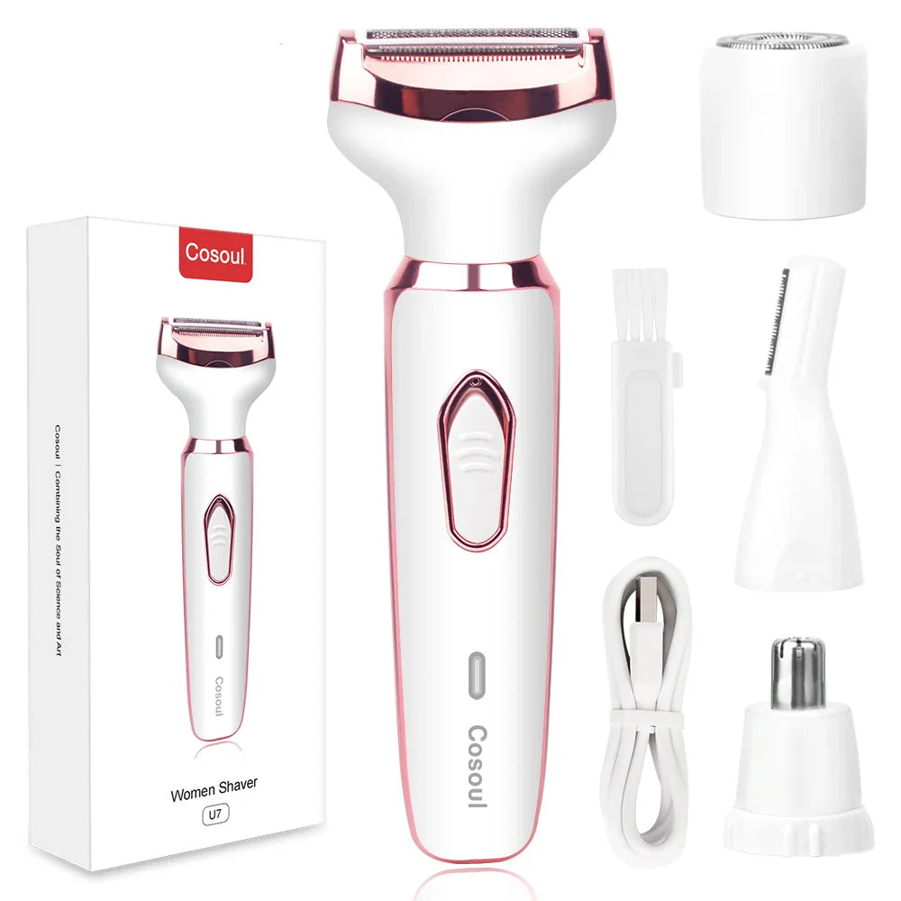 4 in 1 Electric Razor for Women Hair Trimmer White