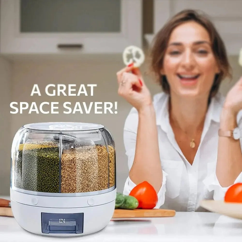 Rotating Rice Beans Grain Storage Container