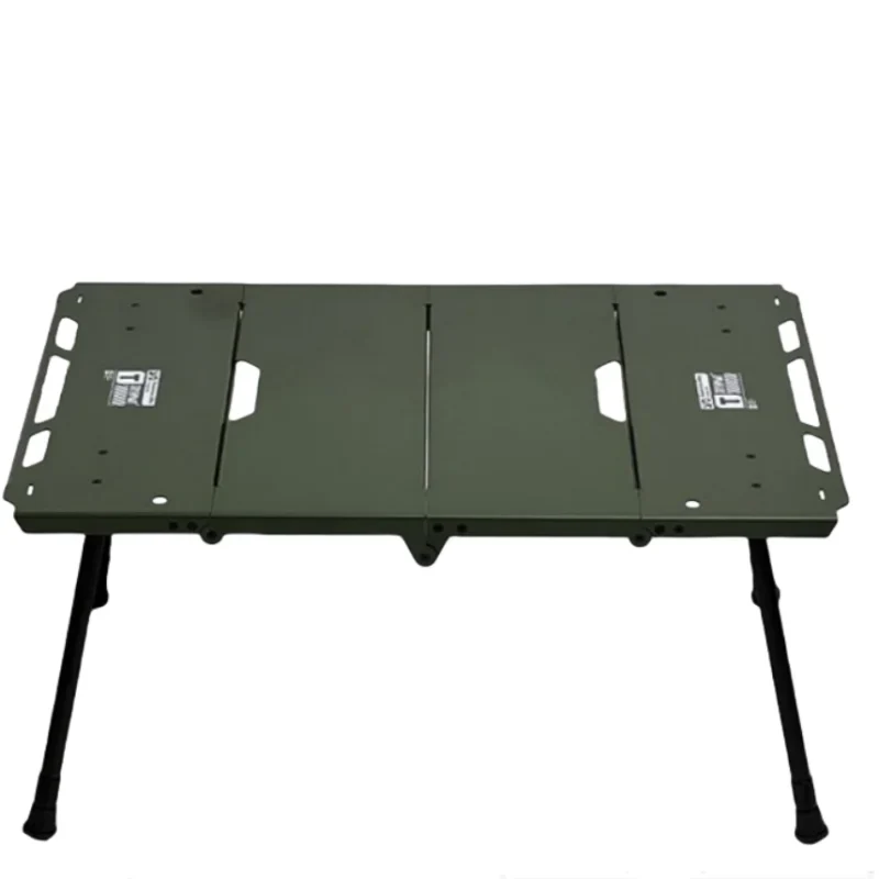Lightweight Folding Camping Table with Side Furnace Rack Green