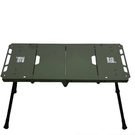 Lightweight Folding Camping Table with Side Furnace Rack Green