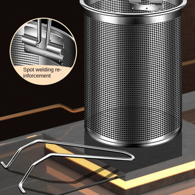 Stainless Steel Deep Fryer Pot with Basket And Lid Silver