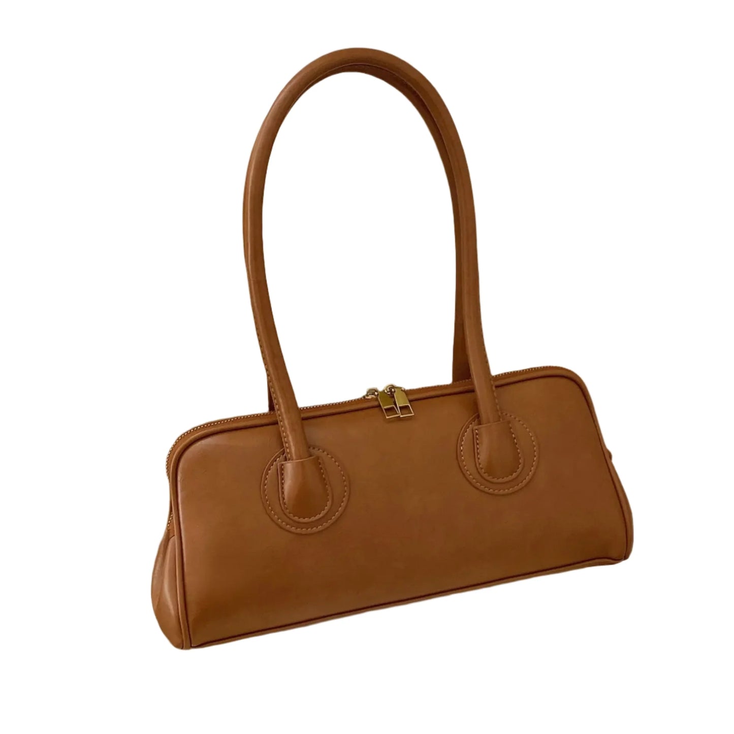 Baguette Shoulder Bag Large Pillow Style (Yellowish Brown)