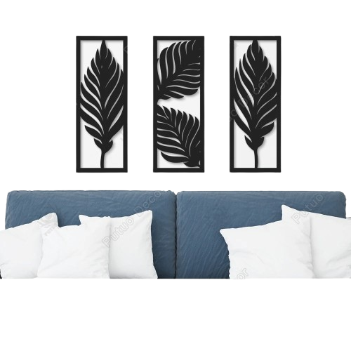 Boho Tropical Leaves Wooden Wall Art