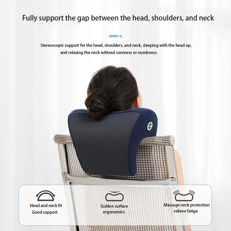 Orthopedic Memory Foam Nap Pillow Neck Support Desk Pillow Blue