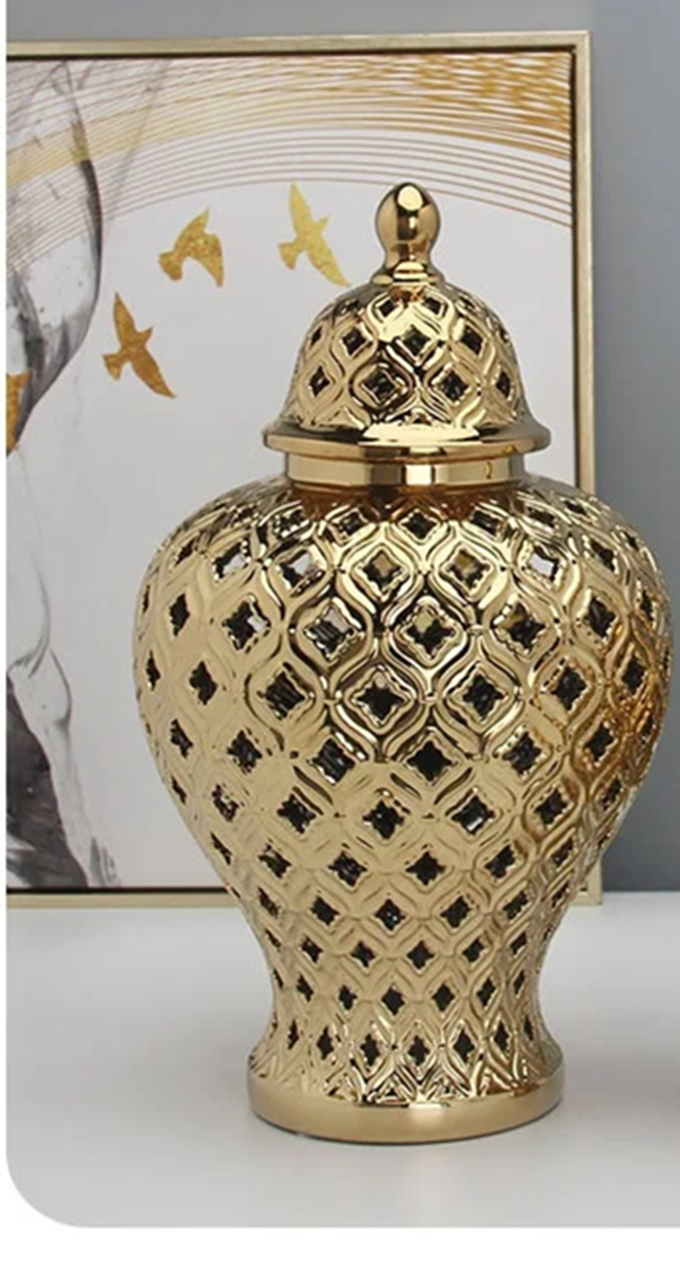 Elegant Handmade Ceramics Hollow Out Vase