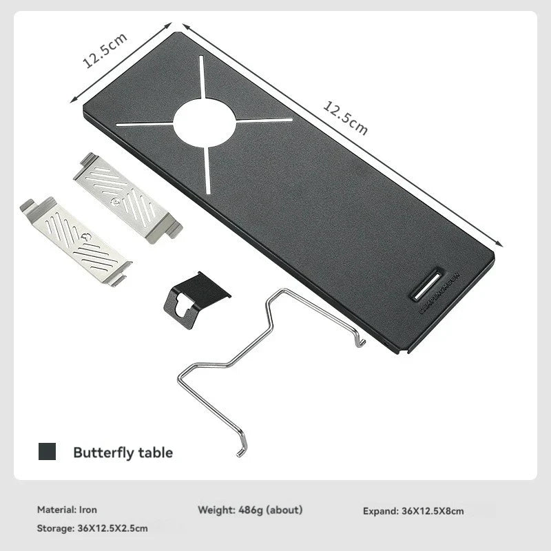 Portable Folding Camp Stove Rack Iron Black