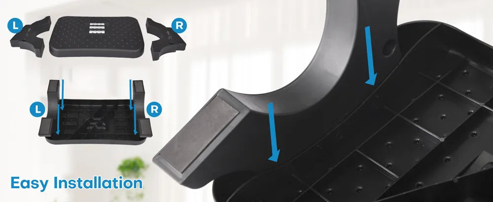 Ergonomic Under Desk Footrest with Massage Rollers