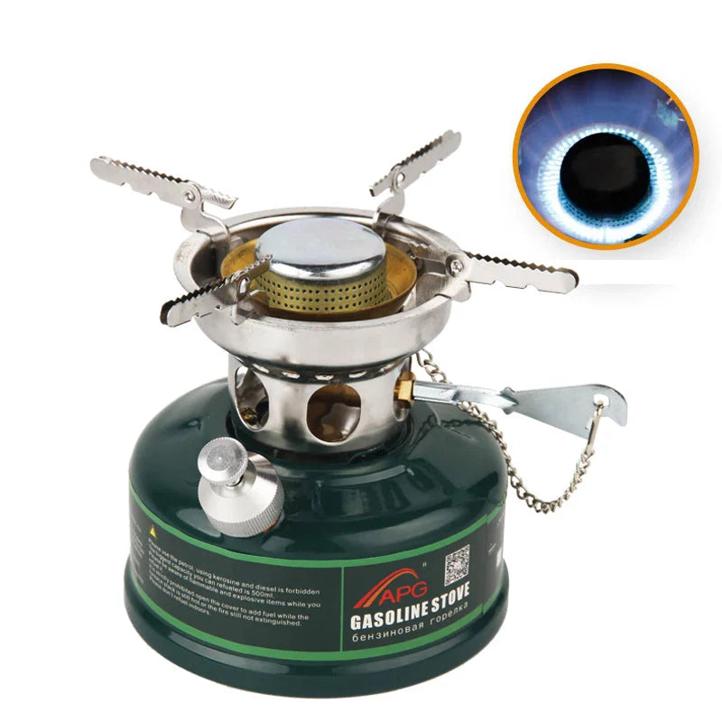 Camping Gasoline Oil Stove with Silencer Green