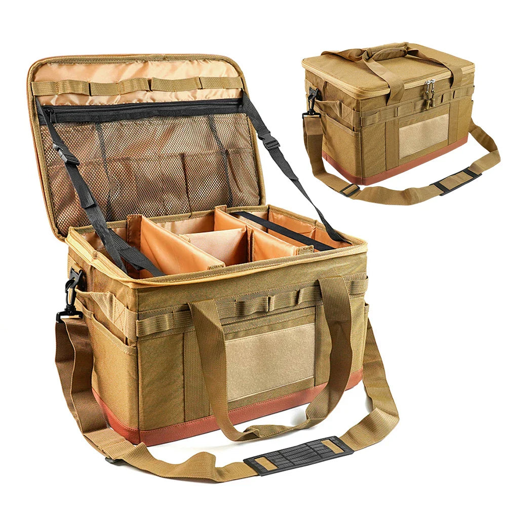 30L Camping Organizer Storage Bag Khaki