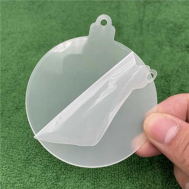 50pcs Transparent Acrylic Christmas Tree Ornament Bells for DIY Craftin