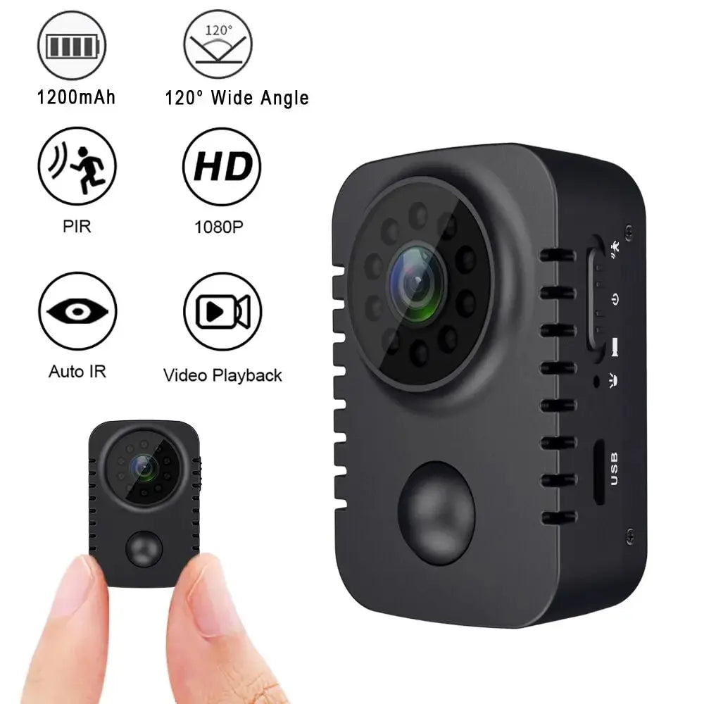 Mini Camera 1080P Full HD Smart WiFi Pocket Camcorder Black