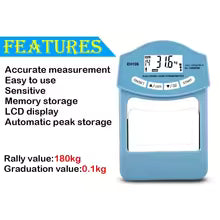 Digital Hand Grip Strength Tester – Electronic Dynamometer with LCD Display (Up to 180kg/396lbs)