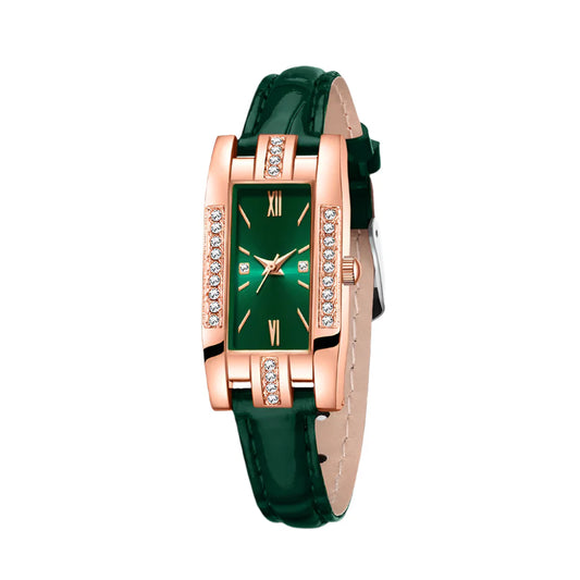 Green Women’s Quartz Watch Jewelry Gift Set