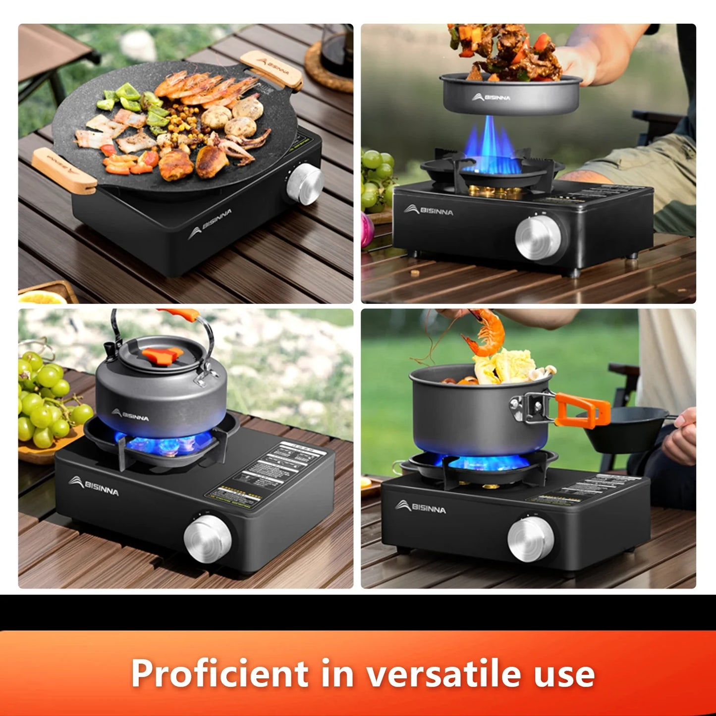 5800W Camping Gas Stove Overvoltage Protection Black