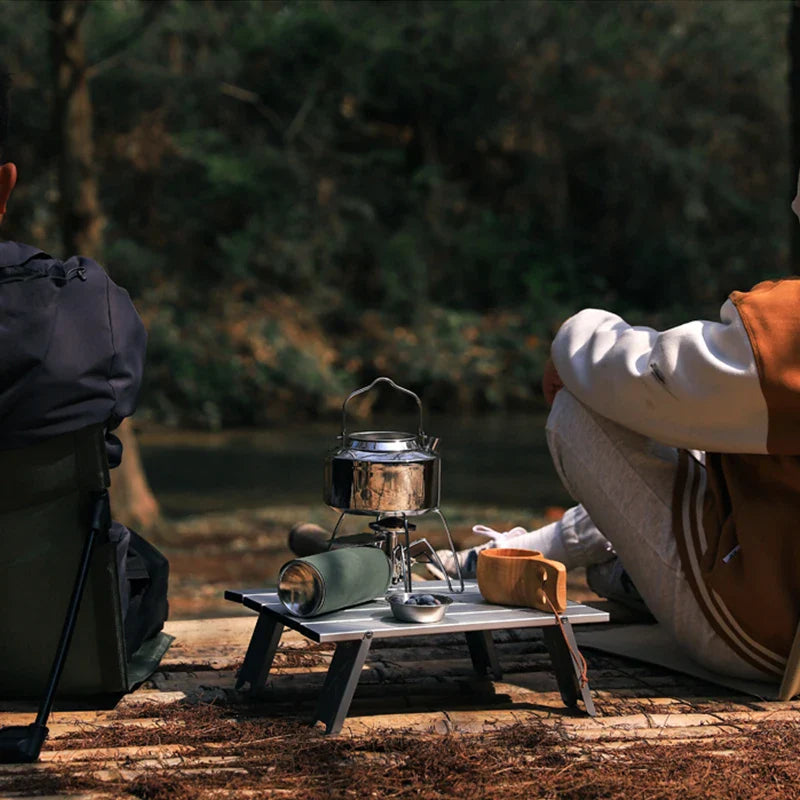 Aluminum Alloy Mini Camping Table Foldable Silver