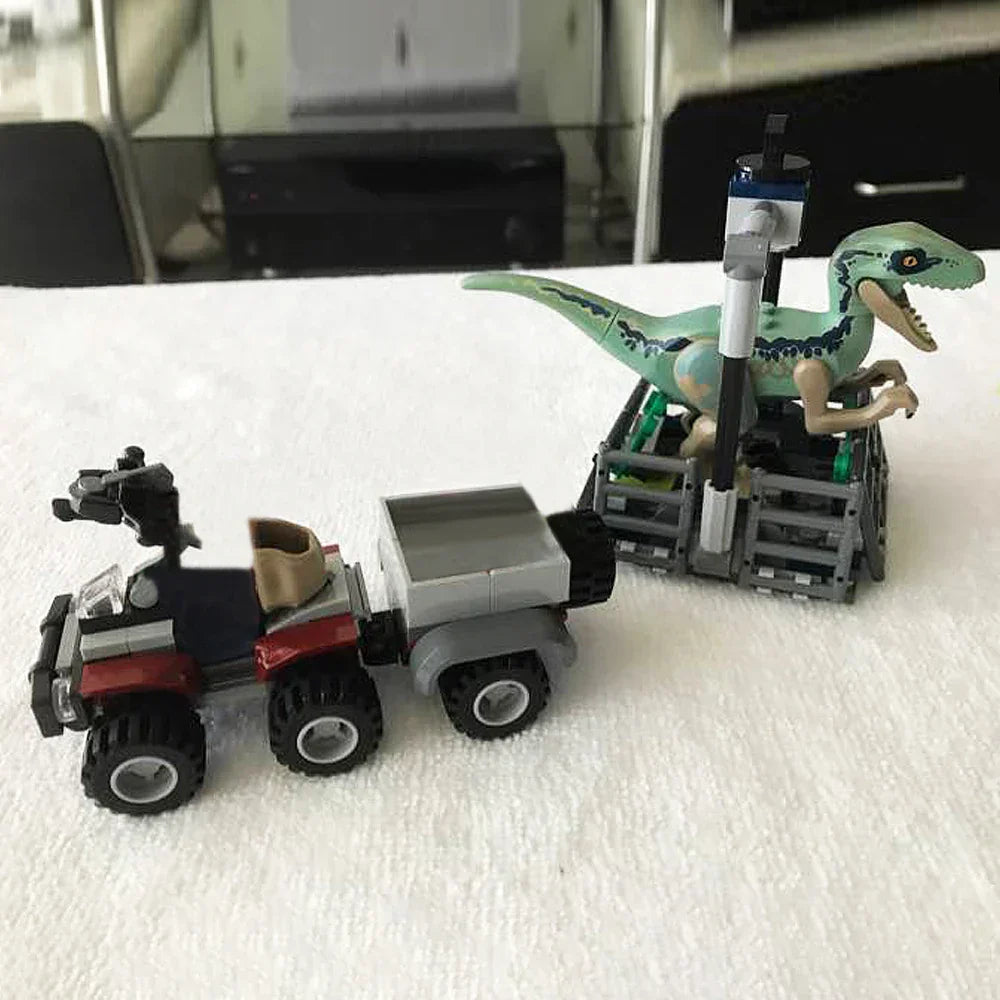 397pcs Dinosaur World Helicopter Tracking Dinosaurs