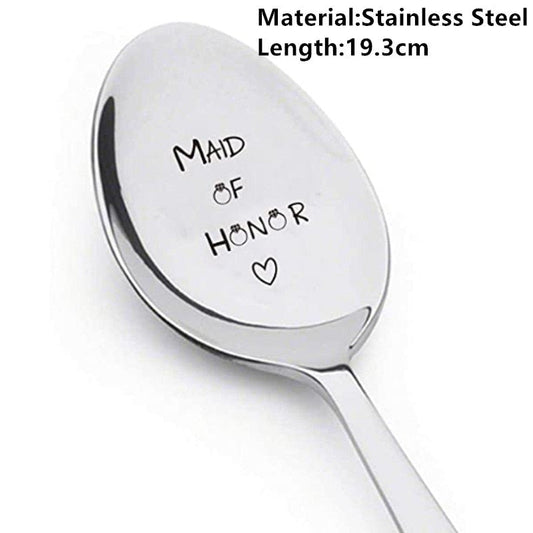 Valentines Day Gift Anniversary Gift for Boyfriend Stainless Steel Spoon Good Morning Handsome Beautiful Girlfriend Present