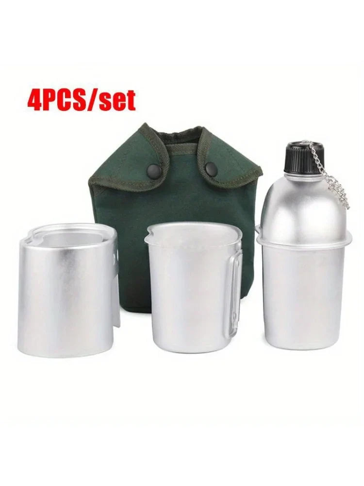 4-Piece Military Cookware Set Silver