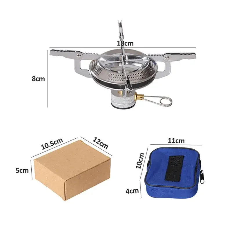 Portable Foldable Camping Gas Stove Silver