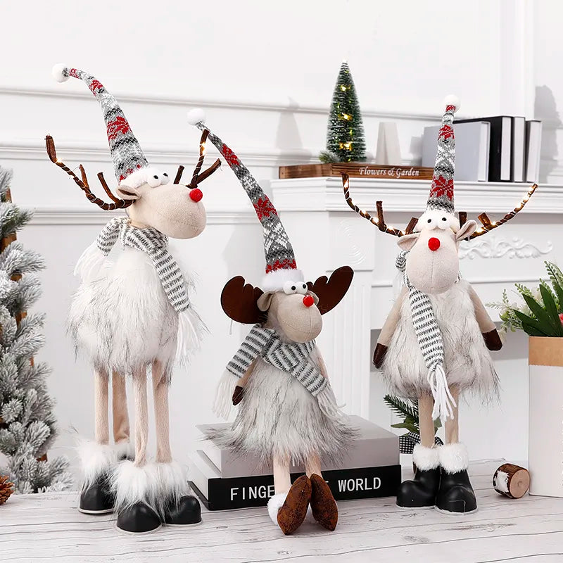 Radiant Reindeer: Large Standing Elk Plush Doll with LED Lights