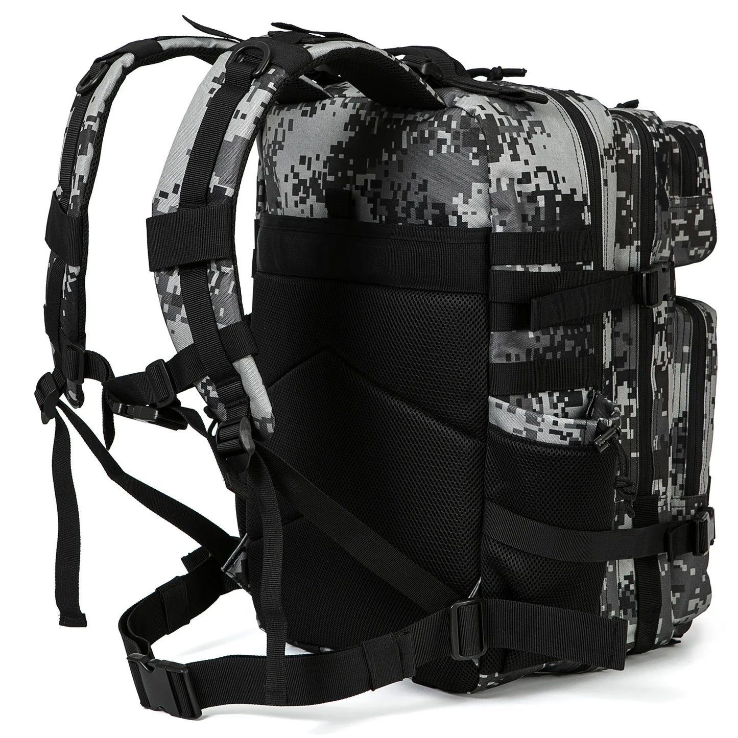 45L Tactical Backpack Waterproof Rucksack Black Camo