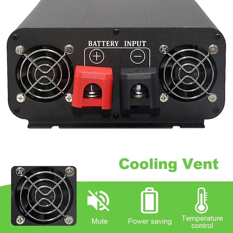 2000W Pure Sine Wave Inverter 12V to 220V DC-AC Converter