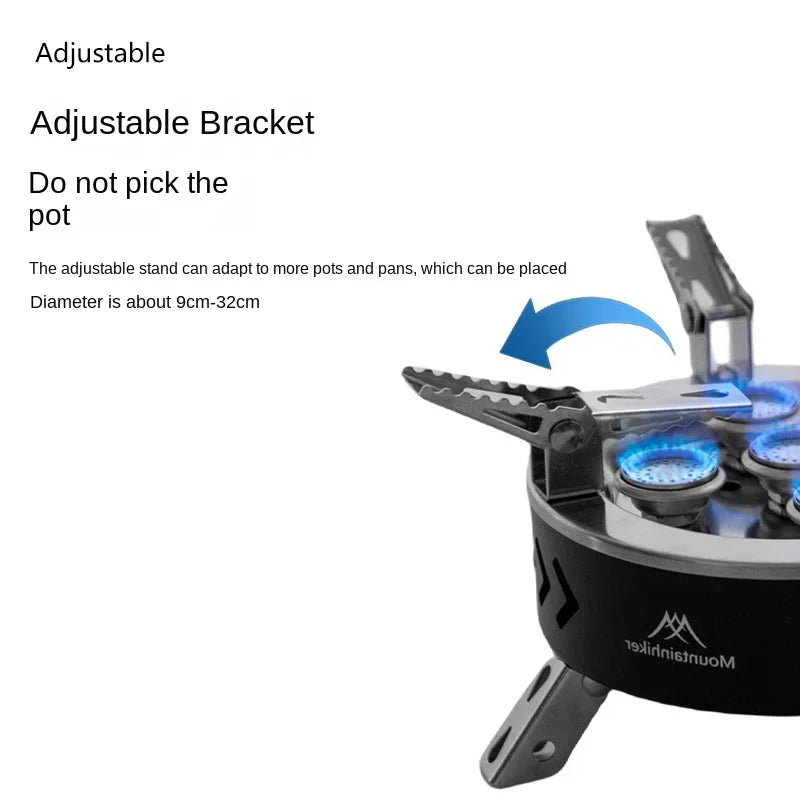 Camping Gas Stove 6800W Three-Star Black