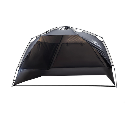 3–4 Person One-Touch Camping Tent Silver Coated Black