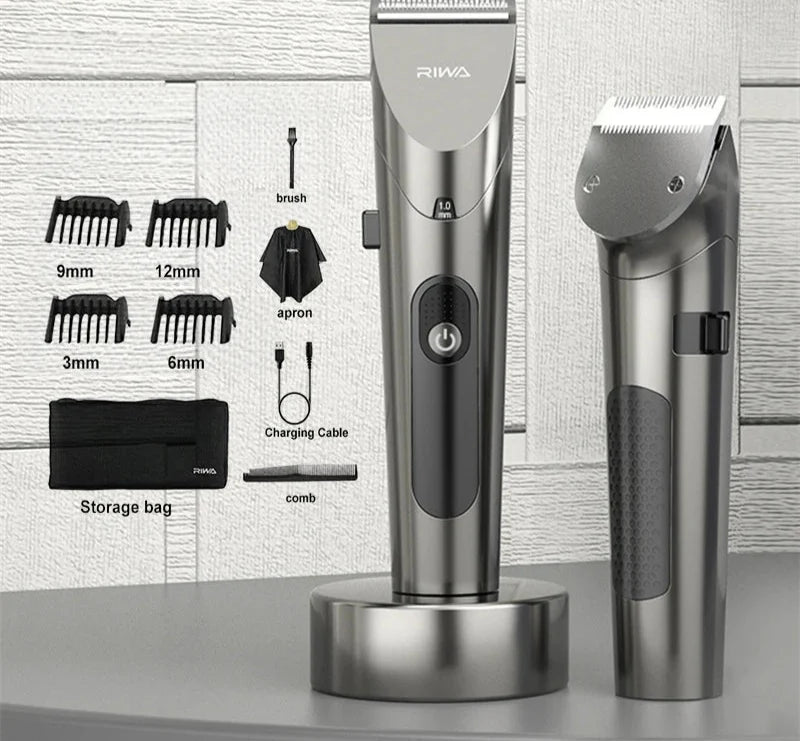 Electric Hair Clipper Variable Speed Barber Trimmer Grey
